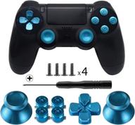 🎮 enhance your gaming experience with tomsin metal buttons for ps4 controller - aluminum thumbsticks, bullet buttons & d-pad (blue) логотип