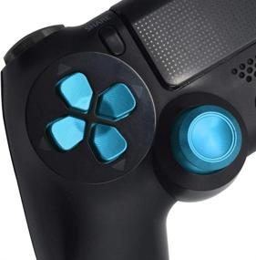 img 1 attached to 🎮 Enhance your Gaming Experience with TOMSIN Metal Buttons for PS4 Controller - Aluminum Thumbsticks, Bullet Buttons & D-pad (Blue)