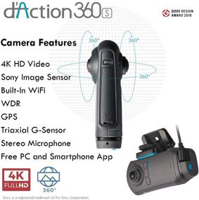 img 3 attached to 🎥 RAZO DC5000A d’Action 360S Dash Cam: Камера с высоким разрешением 360 градусов с WiFi, GPS, видео-сенсором Sony и дополнительными функциями безопасности