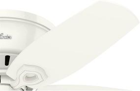 img 2 attached to 🏞️ Hunter Builder Indoor Low Profile Ceiling Fan with LED Light, 42-Inch, White - Pull Chain Control