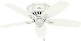 img 3 attached to 🏞️ Hunter Builder Indoor Low Profile Ceiling Fan with LED Light, 42-Inch, White - Pull Chain Control