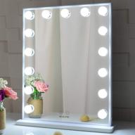 💄 vanity mirror with lights for bedroom, hollywood style makeup lighted mirror, beauty tabletop mirror with 15 dimmable bulbs, wall mounted lighting mirror - 4251-white logo