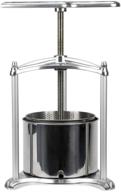 🍇 fruit wine press - all-natural juice making for multiple fruits & vegetables, with cheese, tincture & herbal press included (1.6 gallon, silver) logo