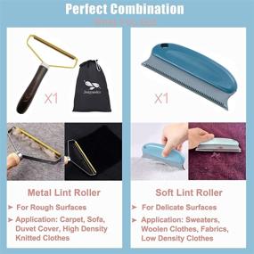 img 3 attached to 🐾 Ultimate Lint Roller for Pet Hair and Fabric - Beech Wood Handle, Reusable, Powerful Pet Hair Remover for Clothes, Couch, and Carpet - Sweater and Lint Fluff Free Solution