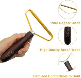 img 1 attached to 🐾 Ultimate Lint Roller for Pet Hair and Fabric - Beech Wood Handle, Reusable, Powerful Pet Hair Remover for Clothes, Couch, and Carpet - Sweater and Lint Fluff Free Solution