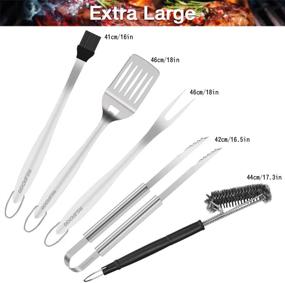 img 3 attached to 🔥 NEARPOW Heavy Duty BBQ Grill Tools Set: 18” Long Handle Utensils Kit for Men - Stainless Steel Barbecue Accessories for Grilling, Cooking, and Camping