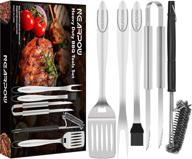 🔥 nearpow heavy duty bbq grill tools set: 18” long handle utensils kit for men - stainless steel barbecue accessories for grilling, cooking, and camping logo