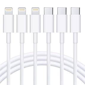 img 4 attached to 🔌 Кабель USB C Lightning Apple MFi Certified 3Pack 6FT - Быстрая зарядка для iPhone 13/12/12 PRO Max/12 Mini/11/11PRO/XS/Max/XR/X/8/8Plus/iPad - Зарядка по USB-C Power Delivery - Белый