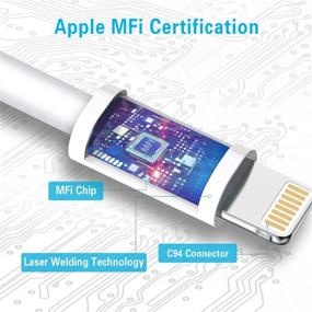 img 1 attached to 🔌 Кабель USB C Lightning Apple MFi Certified 3Pack 6FT - Быстрая зарядка для iPhone 13/12/12 PRO Max/12 Mini/11/11PRO/XS/Max/XR/X/8/8Plus/iPad - Зарядка по USB-C Power Delivery - Белый
