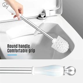 img 3 attached to 🚽 Pack of 2 Toilet Bowl Brushes with Long Stainless Steel Handle - Bathroom Cleaning Brushes with Holder