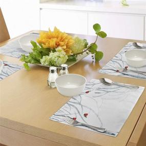 img 1 attached to 🦜 Colored Bullfinches Washable Placemats by Ambesonne