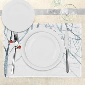 img 2 attached to 🦜 Colored Bullfinches Washable Placemats by Ambesonne