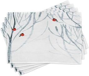 img 4 attached to 🦜 Colored Bullfinches Washable Placemats by Ambesonne