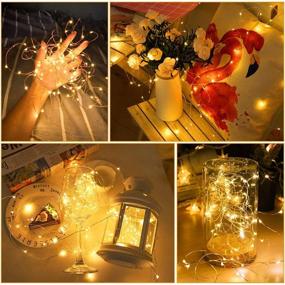 img 1 attached to 🔋 MUMUXI 12 Pack Battery Operated Fairy Lights - 7.2Ft 20 LED Mini Waterproof String Lights Copper Wire Firefly Starry Lights for Wedding Party, Mason Jars, Christmas Decoration - Warm White