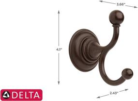 img 1 attached to 🛁 Providence Double Towel Hook, SpotShield Venetian Bronze, DELTA Bathroom Accessories - 134439