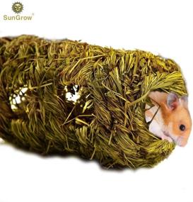 img 3 attached to 🐇 SunGrow Handwoven Seagrass Tunnel Toy for Small Animals - 4” x 7.5”, Activity Center (1 pc per Pack)