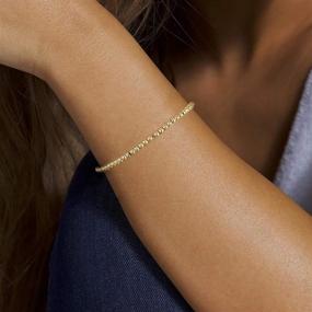 img 1 attached to 🎁 M MOOHAM Initial Gold Beaded Bracelets – Personalized 14K Gold Plated Layered Bead Bracelets for Women and Girls, Delicate Jewelry Gift