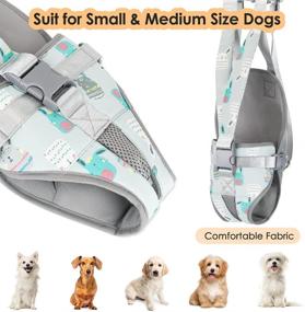 img 2 attached to 🐶 Adjustable Pet Front Carrier Backpack - SlowTon Dog Travel Bag for Small to Medium Dogs - Ideal for Hiking, Camping, and Everyday Use - Easy-Fit Design with Legs Out Option