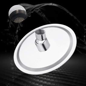 img 2 attached to 8-inch High Pressure Rainfall Waterfall Shower Head - Round, Ultra-Thin Design with Adjustable Metal Swivel Ball - Ceiling or Wall Mount, 1/2 Connection Thread