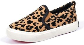 img 4 attached to Fashionme Toddler Leopard Canvas Sneakers