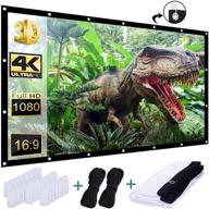high-definition 150 inch 4k washable projector screen - anti-crease & portable for home theater & outdoor use - double sided projection supported logo