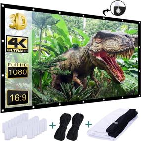 img 4 attached to High-Definition 150 inch 4K Washable Projector Screen - Anti-Crease & Portable for Home Theater & Outdoor Use - Double Sided Projection Supported