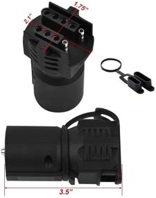 img 2 attached to 🔌 WOFTD Trailer Plug Adapter: 7 Pin Round to 4 and 5 Flat Blade - 2-in-1 Connector