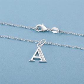 img 2 attached to 💍 PARTNER Sterling Silver Plated Simple Alphabet Charm Necklace - Personalized Pendant for Women & Teen Girls