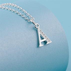 img 3 attached to 💍 PARTNER Sterling Silver Plated Simple Alphabet Charm Necklace - Personalized Pendant for Women & Teen Girls