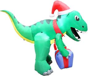 img 3 attached to 🎄 Joiedomi Christmas Inflatable Decoration: 5ft Dinosaur LED Light Up Giant Christmas Blow Up Yard Décor - Xmas Holiday Indoor/Outdoor Garden Party Favor Supplies
