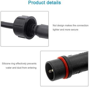 img 1 attached to 💡 ALITOVE 5 Pair Waterproof IP65 LED Connector Plug, 2 Pin 2 Core Male Female, with 20cm 18AWG 2X 0.75mm² Cable and 21mm Nut, for LED Strip Lights