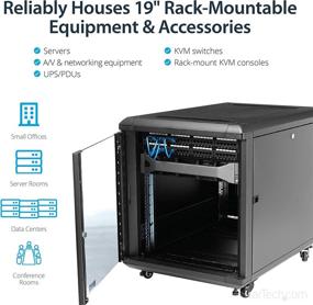 img 1 attached to StarTech.com RK1236BKF 12U AV Rack Cabinet - Network Rack with Glass Door - 19 inch Computer Cabinet for Server Room or Office
