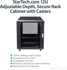 img 3 attached to StarTech.com RK1236BKF 12U AV Rack Cabinet - Network Rack with Glass Door - 19 inch Computer Cabinet for Server Room or Office