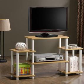 img 2 attached to Furinno Turn-N-Tube No Tools Entertainment TV Stands: Convenient Beech/White Design