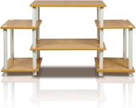 furinno turn-n-tube no tools entertainment tv stands: convenient beech/white design logo