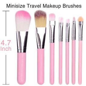 img 1 attached to 💄 Fani Makeup Brushes Set: 7-Piece Travel Brushes with Box for Professional Foundation, Eyeshadow, Lip, Powder, and Cream Blending