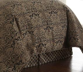 img 1 attached to 🛌 Sterling Creek Valencia Oversized Comforter Set in Black Gold Floral Jacquard (California King) - 9-Piece