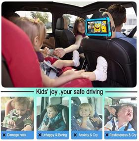 img 2 attached to 🚗 Car Headrest Tablet Holder - Universal iPad Car Mount for Kids - Adjustable Angle Back Seat Tablet Holder - Fits Switch and All 7-10.5 Inch Tablets