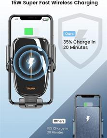 img 1 attached to 🔋 15W Super Fast Charging Wireless Car Charger Mount with Auto-Clamping - Car Phone Holder Mount Wireless Charger Compatible with iPhone 13/12/X/Xr/8 and Galaxy Note10/S10/S20 Series