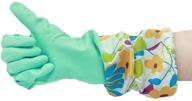 3 pack of grand fusion ultra durable latex cleaning gloves with extra long fitted cuffs logo