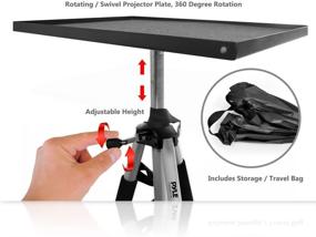 img 2 attached to Pyle PRJTPS37 Video Projector Mount Stand: Adjustable Height, Rotating Tripod Legs, Anti Slip Rubber, Easy Assembly – Ideal for Home, Office, or Classroom with Plate and Travel Bag