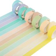 🎨 yubbaex 12 rolls natural washi tape set: candy color decorative tapes for diy crafts, bullet journaling, scrapbooking & more! logo