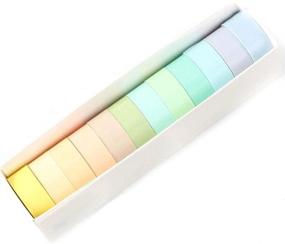 img 1 attached to 🎨 YUBBAEX 12 Rolls Natural Washi Tape Set: Candy Color Decorative Tapes for DIY Crafts, Bullet Journaling, Scrapbooking & More!