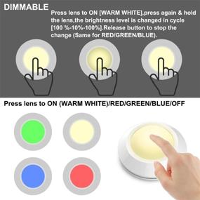 img 1 attached to 🔦 HONWELL Push Light: Dimmable Color Changing Puck Lights - Ideal for Closets, Classrooms, and More! (4Pack)