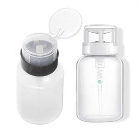 img 4 attached to GIYOMI 200ml Lockable Pump Dispenser Bottles- Pack of 2 for Nail Polish & Makeup Remover