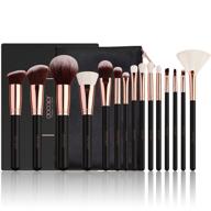 💄 docolor 15-piece makeup brush set with bag - foundation, blush, eyeliner, shadow, brow, concealer, lip brushes kit - portable cosmetic bag for women logo