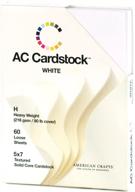 📦 american crafts white ac cardstock pack – 5 x 7-inch, 60 sheets of heavyweight textured white cardstock logo