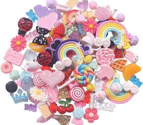 img 2 attached to 🎨 50-Piece Mix Resin Embellishments for Scrapbooking, DIY Crafts, Applique Decorations, Flatback Slime Charms | YAKA Arts & Crafts Supplies