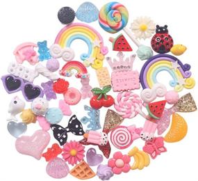img 1 attached to 🎨 50-Piece Mix Resin Embellishments for Scrapbooking, DIY Crafts, Applique Decorations, Flatback Slime Charms | YAKA Arts & Crafts Supplies