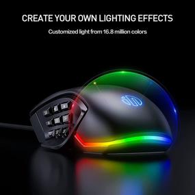 img 2 attached to 🖱️ INPHIC PG9 RBG Wired Gaming Mouse - Programmable Buttons, Replaceable Side Plates, RGB Backlight, 10K DPI, Ergonomic MMO Mouse for PC Gaming (Black)